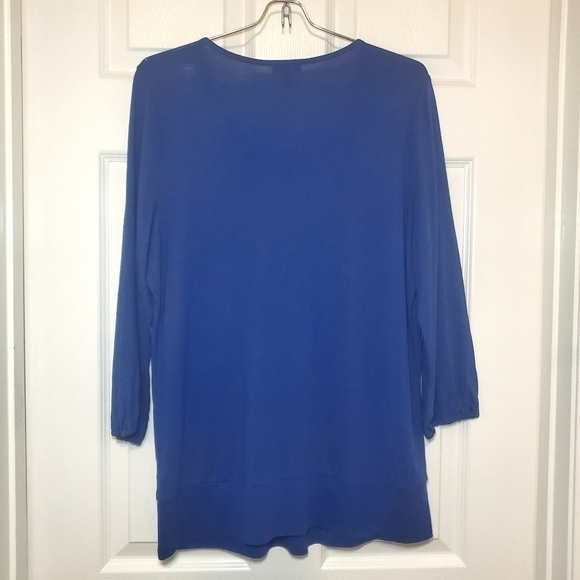 Talbots Scoop Neck Knit Top Cobalt Blue Size LP - Picture 6 of 10